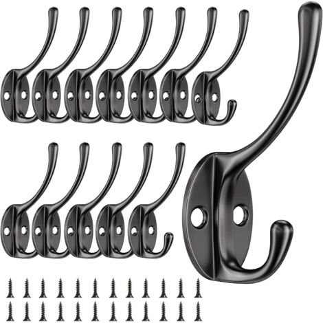 Set mit 12 Vintage-Wandhaken aus Metall inklusive Schrauben, Schwanenhalshaken für Schlafzimmer, Küche und Badezimmer