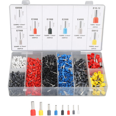 Set mit 1200 Crimpverbindern für Kabel, Kfz- und Haushaltsgeräte