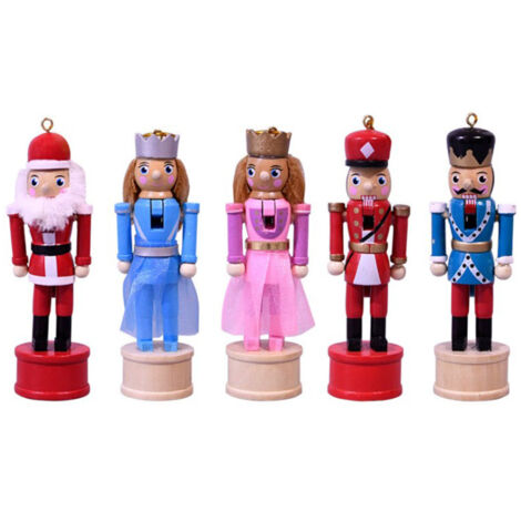 Set mit 13 cm großen Nussknacker-Holzsoldaten-Anhängern als Weihnachtsdekoration zum Aufhängen am Weihnachtsbaum, für Partys und Zuhause