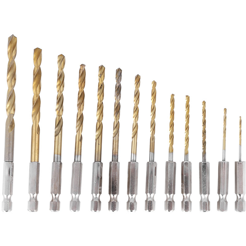 Mixhome Set Mit 13 Hss-titan-beschichteten Spiralbohrern 1, 5-6, 5 Mm Mit Sechskantdorn
