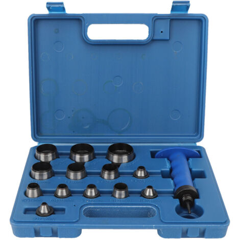 Set mit 14 Hohlstanzen für die Lederverarbeitung, Lochwerkzeug für Gürtel (5–35 mm) mit Kunststoffkoffer