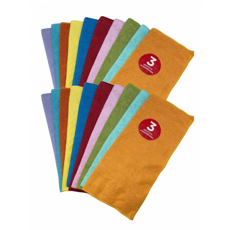 Set mit 14 Mikrofaser-Reinigungstüchern - Venteo - Mehrfarbig - Erwachsene - Weiche/kratzfeste Tücher - Plus 6 gratis