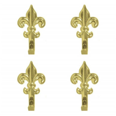 Set mit 15 goldenen Haken 44 mm in Florentiner-Lilienform mit Stiften