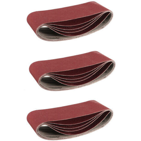 Set mit 15 Schleifbändern, 100 mm x 915 mm, Körnung 240, aus Aluminiumoxid - Für Holzbearbeitung, Metallpolitur, Messerschärfer