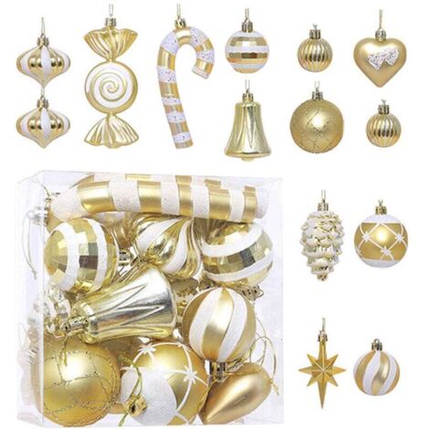 Set mit 16 dekorativen Christbaumkugeln