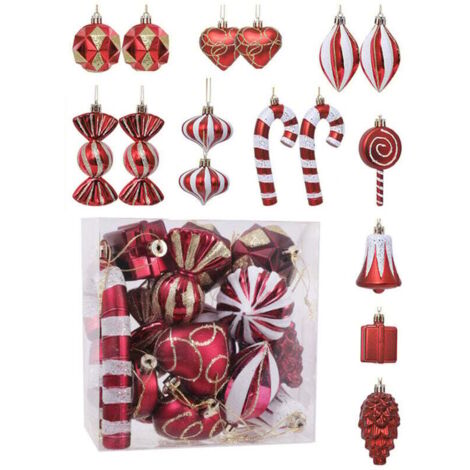 Set mit 16 dekorativen Christbaumkugeln