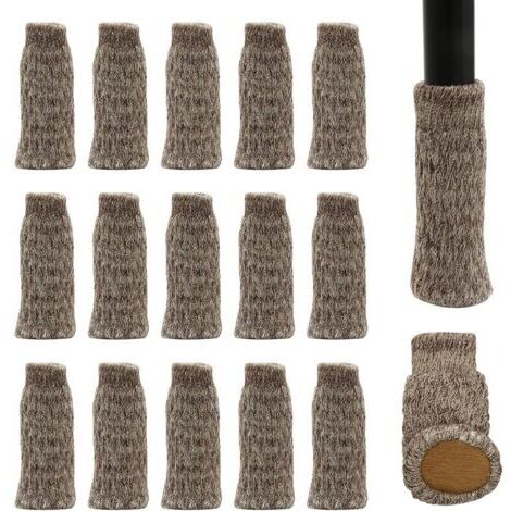 Set mit 16 (khakifarbenen) Stuhlbeinsocken mit Filzgleitern, doppellagig und rutschfest. Für Zuhause, Schule, Büro und Bibliothek.