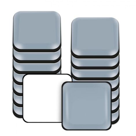 Set mit 16 quadratischen, selbstklebenden Teflonpads (20 x 20 mm), strapazierfähig, zum Schutz von Böden und Teppichen unter Möbeln, Stühlen und Tischen