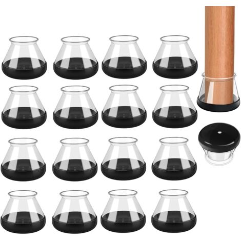 Set mit 16 Silikon-Stuhlbeinschonern für Parkett- und Fliesenböden, runde Stuhlbeinschoner