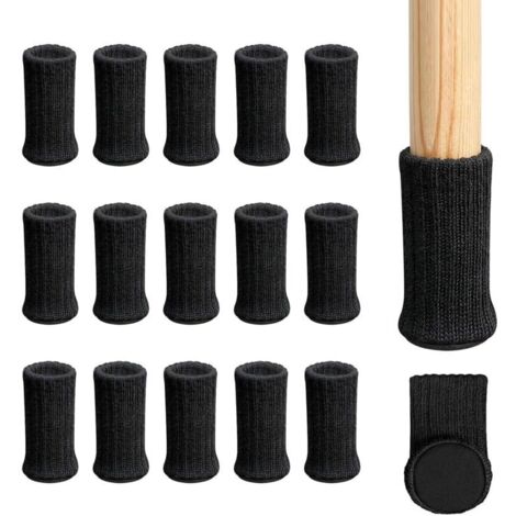 Set mit 16 Stuhlbeinsocken mit Filzgleitern – Doppellagig, rutschfest – Für Zuhause, Schule, Büro, Bibliothek (grau)