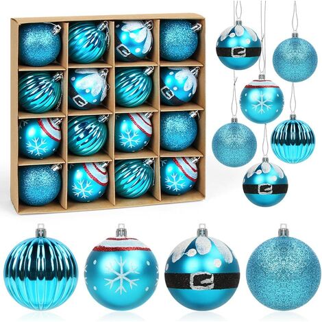 50-teiliges Christbaumkugeln Weihnachtskugel-Set 1B-Ware Transportbox Blau 
