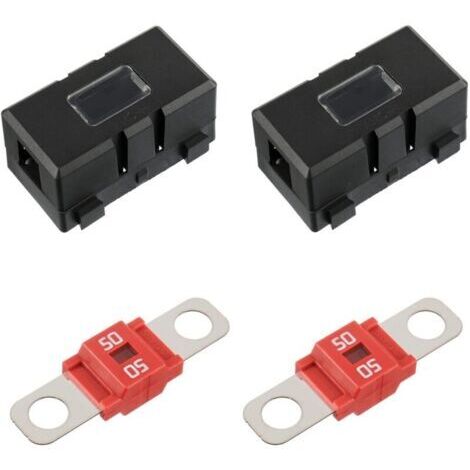 Set mit 2 ANS-Autofuseschalter und 2 hochstromfähigen Midi-Schraub-Sicherungen mit 50 A para automóviles, camiones y vehículos.