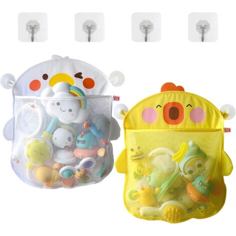 Set mit 2 Aufbewahrungsnetzen für Badespielzeug – Hängeorganizer für Badewanne und Dusche, schnell trocknend, platzsparend & kindgerecht