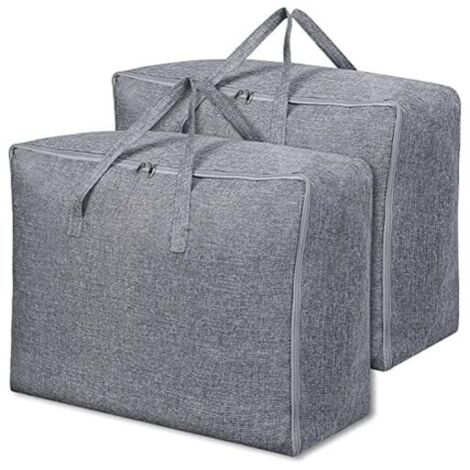 Set mit 2 Aufbewahrungstaschen für dicke Bettdecken, Kleider-Organizer für unter das Bett mit verstärkten Griffen für Steppdecken, Decken, Kissen, Jacken, 70 cm x 50 x 30 cm, 105 l  FLITI
