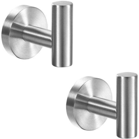 Set mit 2 Badezimmerhaltern, Edelstahl, silber