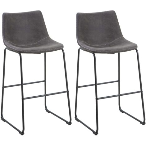 Set mit 2 Barstühlen FRANKS Grau