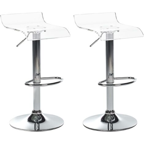 Set mit 2 Barstühlen NEUM drehbar Transparent