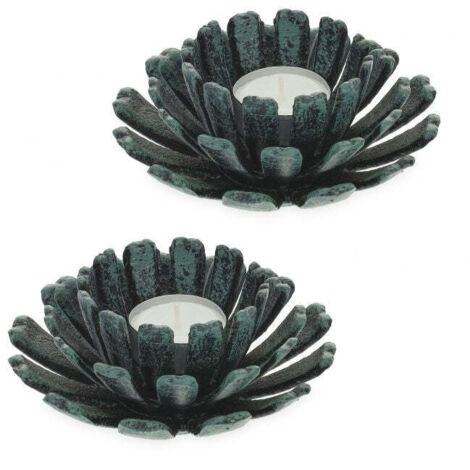 Set mit 2 blutenformigen teelichthaltern