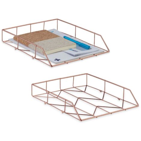 Set mit 2 briefkorben in rosegold