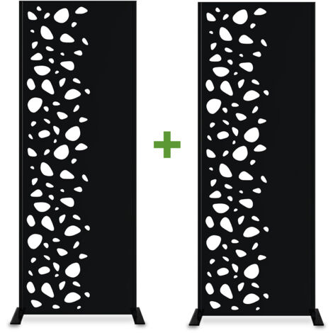 Set mit 2 dekorativen Paneelen SUNNY Schwarz H.160 cm, linke Seite mit Mustern