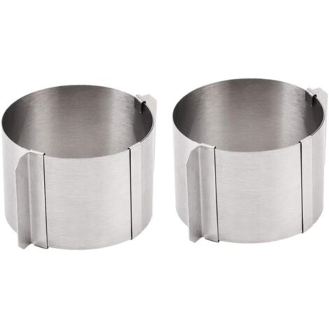 Set mit 2 Dessertringen aus Edelstahl, Formen für Mousse, Kekse und Kuchen, hochwertige, wiederverwendbare Gebäckringe