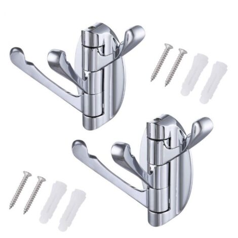 Set mit 2 drehbaren Wandgarderobenständern aus Edelstahl mit 3 klappbaren Armen