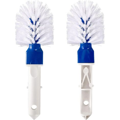 Set mit 2 Eckbürsten für Pools – Poolstufen- und Eckbürstenkopf zur Poolreinigung mit praktischen Clips für Aufstell- und Einbaupools, Whirlpools, Spas, Badezimmerböden und Küchen