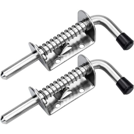 Set mit 2 Edelstahl-Federriegeln, 128 mm – Türschloss für Garage und Garten – Korrosionsbeständig – Schnelle Montage