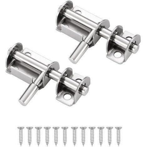 Set mit 2 Edelstahl-Schiebetürriegeln – Mini-Riegel, perfekt für Garten-, Erker- und Lagertüren (silber)