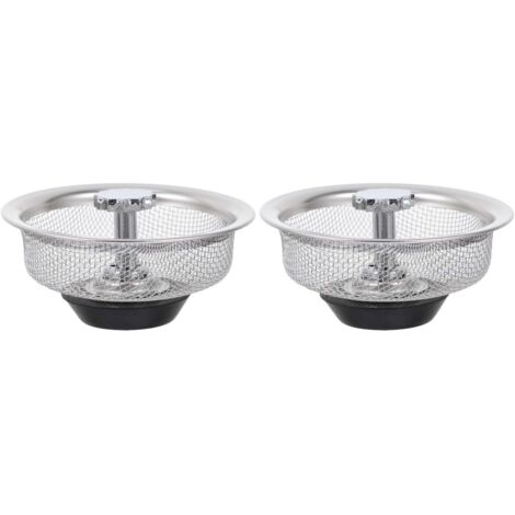 Set mit 2 Edelstahl-Spülbeckensieben, 8,25 cm Durchmesser, Netzfilter, universeller Schutz für Küchen- und Badezimmerspülen