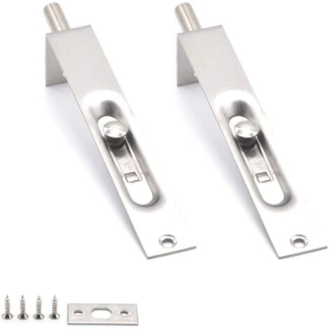 Set mit 2 Edelstahl-Türgriffriegeln mit Riegelbolzen, 4 Zoll