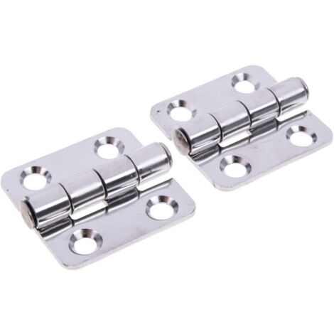 Set mit 2 Edelstahlscharnieren, 37 mm x 35 mm x 2 mm