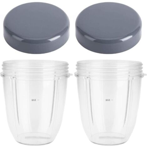 Set mit 2 Ersatzbechern für den Nutribullet-Mixer mit Deckel, kompatibel mit dem Nutribullet 900W Mixer