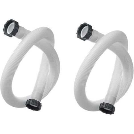 – Set mit 2 Ersatzschläuchen für Poolfilter – Durchmesser 38 mm – Länge 150 cm mit Muttern – Kompatibel mit Intex-Pumpen