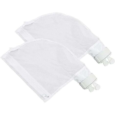Set mit 2 Filterbeuteln für Polaris 280 und 480 Poolreiniger, mit Reißverschluss und verstellbarem Design, Weiß