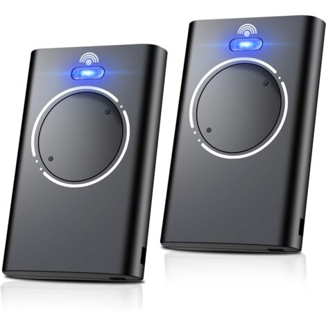 Set mit 2 Garagentor-Fernbedienungen (868 MHz), kompatibel mit XT2 868 SLH LR und XT4 868 SLH LR, 2 Kanäle, Schwarz