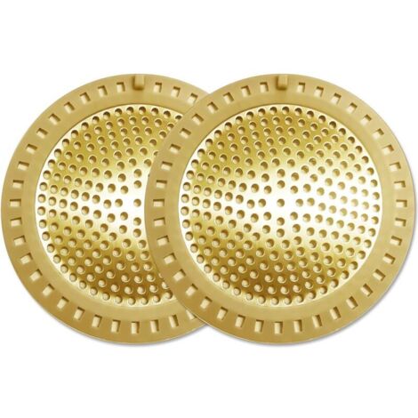 Set mit 2 goldenen Duschablaufstopfen aus Edelstahl und Silikon