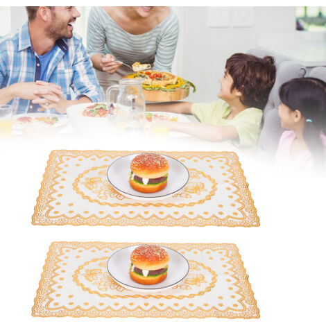 Set mit 2 goldenen PVC-Tischsets (30 x 45 cm) – Elegantes, perforiertes Design für Küche und Veranstaltungen