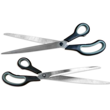 Set mit 2 großen 300-mm-Scheren – Klinge aus Edelstahl für präzises Schneiden – Robustes Design für Heimwerker- und Bastelarbeiten