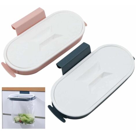 Set mit 2 hängenden Müllbeutelhaltern für Abfallsäcke - Über dem Schrank, Plastikbeutelhalter zum Sammeln von Küchenabfällen und für eine saubere Küche (2 Stück)
