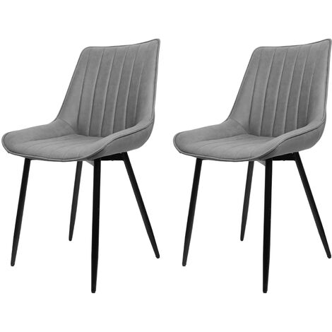 Set mit 2 Haloyo® Schminktisch Stuhl Sitzfläche,Metallbeine,Polyester Stuhl,hellgrau