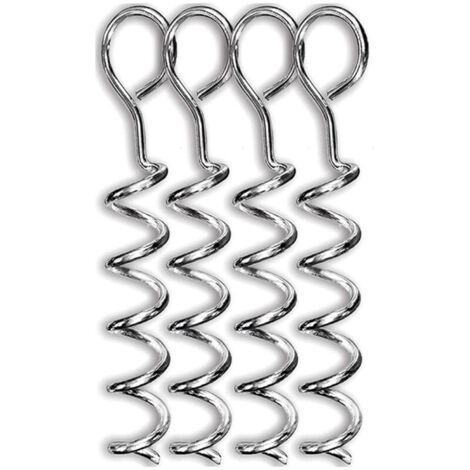 Set mit 2 Heringen für den Zeltplatz – Campingzubehör – Metall – Zur Befestigung von Leinen – Spiralstange – Zelt