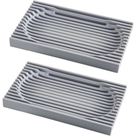 Set mit 2 hochwertigen Silikon-Seifenschalen mit Abfluss, rutschfestes Design für Dusche, Bad und Küche