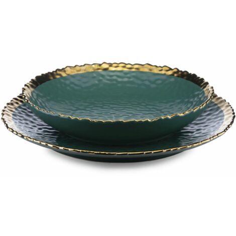 Set mit 2 Kati Green Gold Tellern