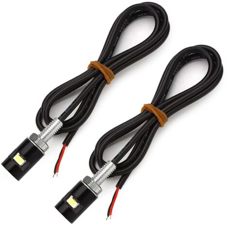 Set mit 2 Kennzeichenleuchten, wasserdichte 12V-LED-Lampen, Schraub-Kennzeichenleuchten für Autos, Motorräder, LKWs, Wohnmobile, Quads, Fahrräder (weiß)