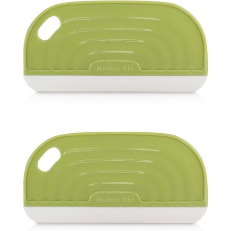 Set mit 2 kleinen, tragbaren Abziehern für den Hausgebrauch, Mini-Silikon-Reinigungsabzieher mit Aufhängesystem, Wasserabzieher (2er-Set, grün)