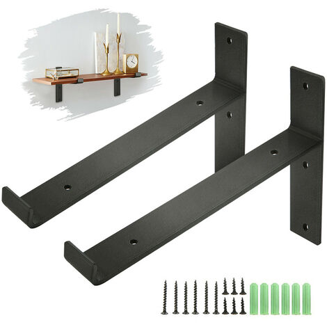 Set mit 2 Konsolenträgern, Wandregal, L. 220 mm, 35 mm Dicke, Schwarz Fantablau