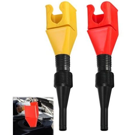 Set mit 2 Kraftstofftrichtern, flexible, faltbare Benzintrichter, Motoröltrichter aus Kunststoff mit langem Hals, Ablasswerkzeug für Motorräder und Autos, Kühlmittel