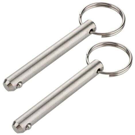 Set mit 2 langen Schnellverschlussbolzen, 9,5 mm Durchmesser, 61 mm nutzbare Länge, 76 mm Gesamtlänge, aus Edelstahl 316, Bimini-Top-Bolzen, Bootsbeschläge