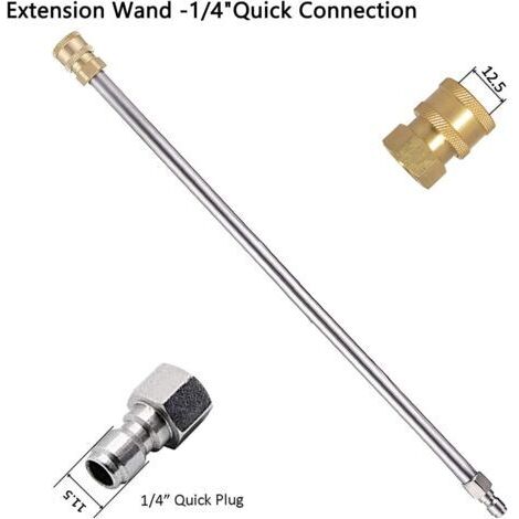 Set mit 2 Lanzenverlängerungen für Hochdruckreiniger, 30,5 cm, 4000 psi, Spritzpistole mit 1/4"-Schnellanschluss für Hochdruckreiniger, Reinigungsmaschine